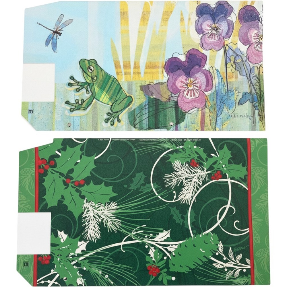 MailWraps Magnetic Mailbox Covers Set of 2 Frog Pansy & Christmas Holly Berries